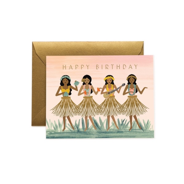 Carte double - Hula Birthday