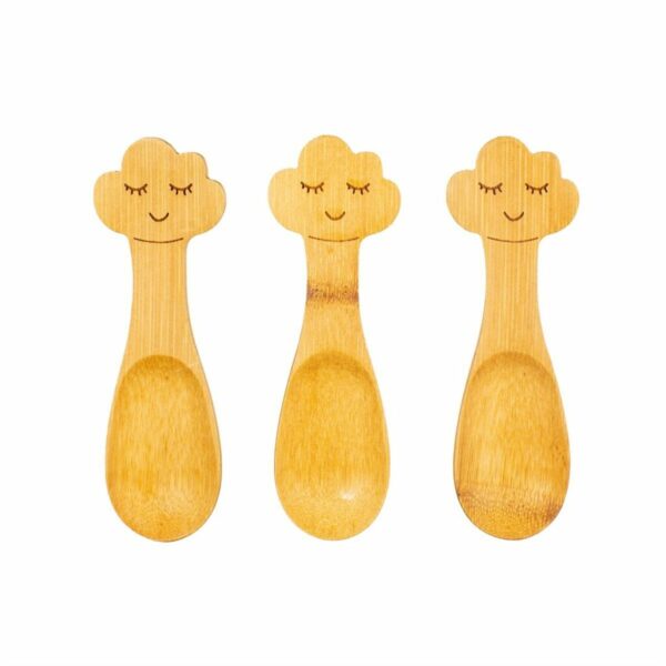 Set de 3 cuillères en bambou pour bébé Cloud